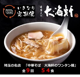 【ふるさと納税】【中華そば 大海軒】いきなり定期便 ワンタン麺 全9回コース 中華そば らーめん ラーメン 醤油ラーメン ワンタンメン 埼玉県 毛呂山町 ふるさと納税