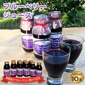 【ふるさと納税】 ブルーベリージュース（180ml）10本セット ／ 果実 果汁 ティフブルー 手ごろ 飲みやすい 飲み物 送料無料 埼玉県 No.230