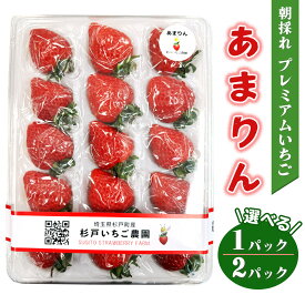【ふるさと納税】[先行予約]《あまりん》朝採れ プレミアムいちご (選べるパック数：1パック／2パック)｜埼玉 オリジナル 品種 糖度 高い 甘い 高級 イチゴ SugarBerry すぎと [0680-0682]