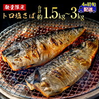 【ふるさと納税】 訳あり トロ 塩さば 【選べる容量】約 1.5kg・約 ...