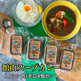 【ふるさと納税】館山スープカレー(イノシシ)冷凍パック　辛口4人前【配送不可地域：離島】【1582131】