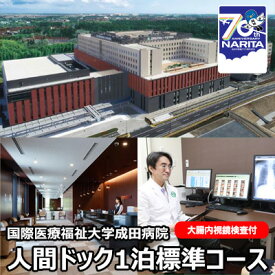 【ふるさと納税】国際医療福祉大学成田病院人間ドック1泊標準コース（大腸内視鏡検査付）【 人間ドック1泊2日 頸動脈エコー 心エコー CT 腫瘍マーカー 】　【 チケット 人間ドック1泊2日 頸動脈エコー 心エコー CT 腫瘍マーカー 】