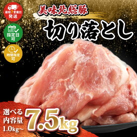 【ふるさと納税】 ＼最短7営業日以内発送／ 豚肉 切り落とし 選べる 1.0 ～ 7.5 kg 小分け 真空パック 500g 豚 肉 こま肉 豚 コマ肉 千葉県産 銘柄 美味北総豚 国産 こま肉 冷凍 カレー 炒め物 煮物 家庭用 送料無料 産地直送 新鮮 便利 時短 千葉県 旭市 旭食肉協同組合