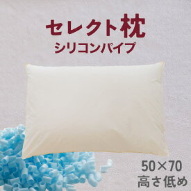 【ふるさと納税】セレクト枕 シリコンパイプ青 標準タイプ 中央くぼみタイプ 低め（50×70cm）