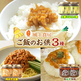 【ふるさと納税】 ご飯のお供せっと 3種 各2個 セット 生姜ごはんの素 みそ生姜 豚ねぎ味噌 国産 ショウガ 肉みそ 味噌 ピリ辛 コク旨 にんにく ネギ味噌 ごはん 酒 つまみ おにぎり おかず 風土食房 千葉県 我孫子市