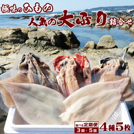 【ふるさと納税】【極味の定期便】特選！人気干物詰合せ 大ぶり3種＋いか一夜干し2枚 × 選べる3カ月／5カ月　[0038-0004]