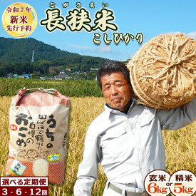 【ふるさと納税】《令和7年産 新米 先行予約》田代農園の定期便『長狭米コシヒカリ（一等米）』選べる《玄米6kg／精米5kg》×3カ月/6カ月/12カ月　[0045-0005]