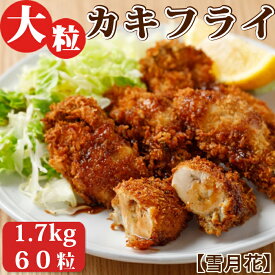 【ふるさと納税】【雪月花】揚げるだけでサクッとプリッと 大粒カキフライ 1.7kg(60粒)[0014-0025]