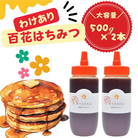 【ふるさと納税】 訳あり 百花はちみつ 500g × 2本 合計1kg｜国産 はちみつ ハチミツ 蜂蜜 わけあり 百花蜜 大容量 朝食 パンケーキ ヨーグルト｜常温 保存 備蓄 防災食 非常食 保存食｜メディア紹介多数 はちみつ工房｜千葉県 君津市