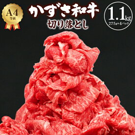 【ふるさと納税】肉 牛肉 和牛 国産 黒毛和牛 切り落とし おすすめ かずさ和牛 銘柄牛 A4ランク 計550g 計1.1kg 1100g 1パック275g 訳あり 贈答用 家庭用 霜降り おすすめ 冷凍 小分け しゃぶしゃぶ すき焼き 化粧箱 送料無料 千葉県 富津市