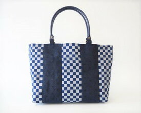 【ふるさと納税】畳へりバッグインバッグ 紺 / 伝統 織物 ミニバッグ カバン