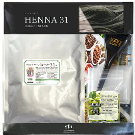 【ふるさと納税】ヘナ かの子のハーバルヘナ 31番 白髪染め（色：ブラック/ディープグレイ） アーユルヴェーダ ヘアケア スカルプケア ご自宅ケア スターターセット