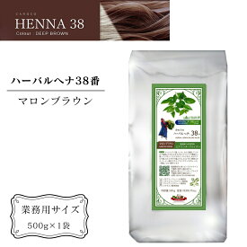 【ふるさと納税】ヘナ かの子のハーバルヘナ 38番 白髪染め（色：マロンブラウン） 業務用 500g アーユルヴェーダ ヘアケア スカルプケア ご自宅ケア