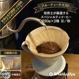 【ふるさと納税】【種類が選べる】 スペシャルティーコーヒー フルーティーテイスト 250g×2種類 豆/粉 千葉県 南房総市 飲み物 コーヒー 豆のまま 中細挽き 果実味 芳醇 焙煎師 セレクト オリジナル レシピ同封 風味 送料無料