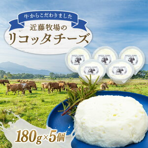 【ふるさと納税】 近藤牧場のリコッタチーズ 180g×5個 千葉県 南房総市 滑らか クリーミー デザート おつまみ ワイン ビール 手作り アレンジ ジャージー ガンジー 冷蔵 乳製品 お取り寄せ グ