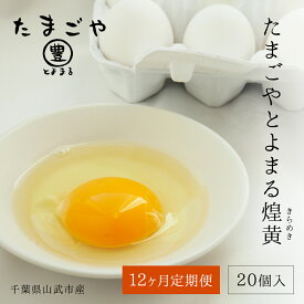 【ふるさと納税】12ヶ月定期便 たまごやとよまる 煌黄20個 SMAS006 ／ ふるさと納税 定期便 たまご 卵 玉子 料理 千葉県 山武市