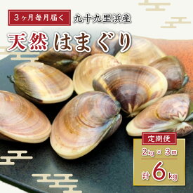 【ふるさと納税】＜3ヶ月毎月届く定期便!＞九十九里浜産活天然はまぐりサイズお任せ2kg入り/ハマグリ はまぐり 蛤 貝 魚貝類 魚介類 天然 6kg 6キロ 千葉県 山武市 SMBB005