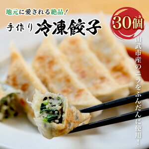 【ふるさと納税】 地元に愛される絶品手作り冷凍餃子30個 山武市産のニラをふんだんに使用! /ふるさと納税 餃子 キョウザ 冷凍 ニラ 中華 お惣菜 千葉県 山武市 SMBN001