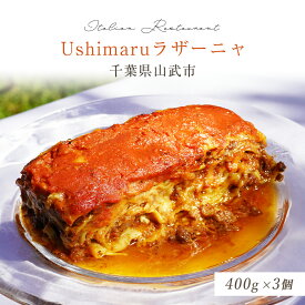 【ふるさと納税】Ushimaruラザーニャ 約400g×3個 ／ ふるさと納税 ラザーニャ パスタ 手づくり 自家製 レストラン 冷凍 SMBM003