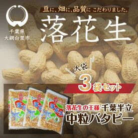 【ふるさと納税】千葉県 大網白里市産 落花生中粒バターピー大袋3袋セット 落花生 おつまみ 千葉県産 大網白里市 送料無料 I006