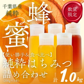 【ふるさと納税】千葉県産「季節の厳選はちみつ」200gボトル×5本【ランダムにセレクト】 【 ふるさと納税 ハチミツ 蜂蜜 はちみつ お菓子作り おかしづくり セット 千葉 大網白里市 送料無料 】 X017