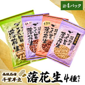 【ふるさと納税】千葉特産　高級品種[千葉半立]植松のごく旨落花生　4種詰め合わせセット【配送不可地域：離島・沖縄県】【1424512】