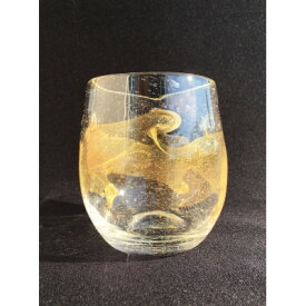 【ふるさと納税】ウイスキーグラス『Golden Wave』麻炭ガラス〈金箔と輝く気泡〉【1491623】