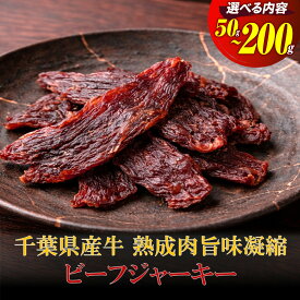 【ふるさと納税】千葉県産牛 熟成肉旨味凝縮ビーフジャーキー 50g〜200g | 牛肉 国産牛 おつまみ 小分け 常温保存可 熟成肉 無添加 グルメ ふるさと 納税 千葉県 長生村