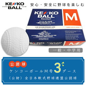 【ふるさと納税】野球ボール　送料無料　（公財）全日本軟式野球連盟公認球　ケンコーボールM号（3ダース）N06501