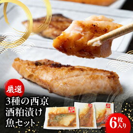 【ふるさと納税】厳選3種の西京酒粕漬け魚セット(6枚入り)　ONJC001