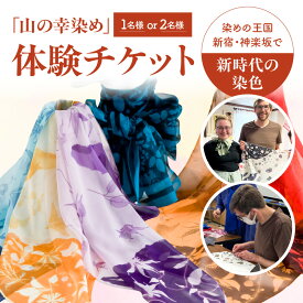 【ふるさと納税】染めの王国新宿 神楽坂で新時代の染色「山の幸染め」体験チケット【選べる人数 1名様 / 2名様】お一人様 ペアチケット スカーフ 染色 染物 体験 東京 新宿