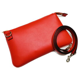 【ふるさと納税】お財布バッグ[JOY]イタリア産高級牛革使用 ショルダー紐付 (全4色) 2Way ウォレット かばん 鞄 ショルダーバッグ クラッチバッグ 本革 天然皮革 レザー 牛革 スムース革 斜め掛け 選べる 4色 メンズ レディース ユニセックス