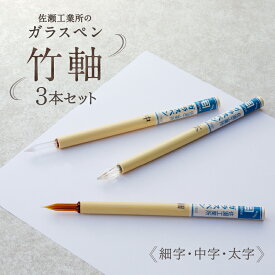 【ふるさと納税】【ガラスペン】竹軸3本セット（細字・中字・太字）硝子ペン 3本セット 日本製 伝統工芸品 贈答 文房具 記念