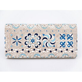 【ふるさと納税】長財布 スッキリ大人の財布 束入れ 錦紗〈青〉 文庫屋大関 お札を折らない 財布 レディース レザー 本革 革 文庫革 薄い スリム 軽量 スリム財布 レディース財布 お財布 札入れ 札束入れ 日本製 東京 墨田区　お届け：発送可能時期より順次配送