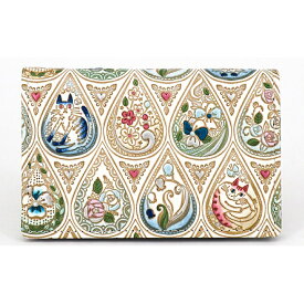 【ふるさと納税】パスケース 花と猫 インディゴ 文庫屋大関 名刺入れ カードホルダー 名刺ケース 名刺ホルダー カード入れ 定期入れ 定期ケース 小物 革小物 革製品 革 民芸品 猫 猫グッズ 日本製 東京 東京都 墨田区　お届け：発送可能時期より順次配送