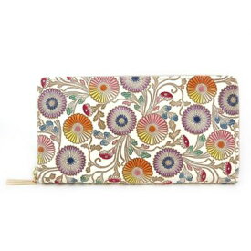 【ふるさと納税】【文庫屋大関】 大容量　ぐるっとファスナーの長財布　更紗菊【皮革工芸品】 ファッション小物 民芸品 　お届け：発送可能時期より順次配送