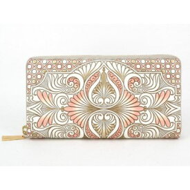 【ふるさと納税】長財布 大容量 ぐるっとファスナーの長財布 ロカイユ ベビーピンク 文庫屋大関 通帳が入る 財布 レディース 本革 牛革 通帳ケース 通帳入れ 通帳 ファスナー カード 収納 ポケット 小銭入れ 仕切り 工芸品 雑貨　お届け：発送可能時期より順次配送