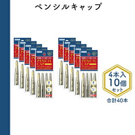 【ふるさと納税】ペンシルキャップ4本入り10個セット 文房具 真鍮製 軽い 丈夫 シンプル 鉛筆にフィット スリット入り 銀色 シルバー 筆記用具