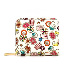 【ふるさと納税】【文庫屋大関】二つ折りファスナーミニ財布 飴【皮革工芸品】財布 二つ折り 小物 お札 カード 小銭 コンパクト 牛革 手作り 日本製 墨田区 東京都 お届け:発送可能時期