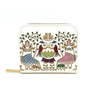 【ふるさと納税】【文庫屋大関】二つ折りファスナーミニ財布 ふくろう【皮革工芸品】財布 二つ折り 小物 お札 カード 小銭 コンパクト 牛革 手作り 日本製 墨田区 東京都 お届け:発送可