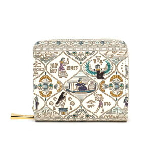 【ふるさと納税】【文庫屋大関】二つ折りファスナーミニ財布 エジプトNo.1【皮革工芸品】財布 二つ折り 小物 お札 カード 小銭 コンパクト 牛革 手作り 日本製 墨田区 東京都 お届け:発送