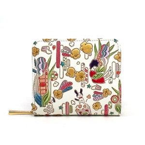 【ふるさと納税】【文庫屋大関】二つ折りファスナーミニ財布 弾けるもろこしガール【皮革工芸品】財布 二つ折り 小物 お札 カード 小銭 コンパクト 牛革 手作り 日本製 墨田区 東京都 お