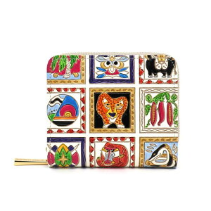【ふるさと納税】【文庫屋大関】二つ折りファスナーミニ財布 アフリカ【皮革工芸品】財布 二つ折り 小物 お札 カード 小銭 コンパクト 牛革 手作り 日本製 墨田区 東京都 お届け:発送可