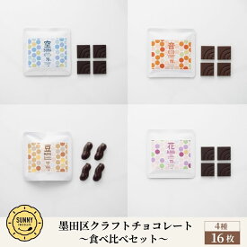 【ふるさと納税】チョコレート SUNNY CHOCOLATE クラフトチョコレート【チョコレート食べ比べセット（4種 各4枚入）】 チョコ お菓子 食べ比べ シングルオリジンチョコレート ピーナッツ 墨田区 東京都　お届け：ご入金確認後、30日前後でお届け