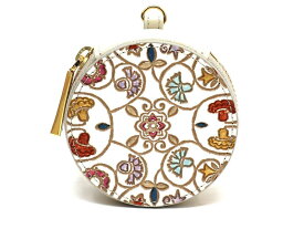 【ふるさと納税】【文庫屋大関】マカロンポーチ 金唐小花【皮革工芸品】 ポーチ ミニポーチ 小物入れ アクセサリー入れ イヤホン入れ 収納 保管ケース 手のひらサイズ 本革 革 皮革 工芸品 工芸 雑貨 ギフト プレゼント 日本製 東京