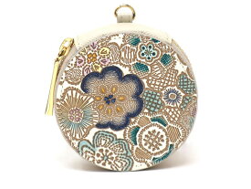 【ふるさと納税】【文庫屋大関】マカロンポーチ 春らんまん＜瑠璃＞【皮革工芸品】 ポーチ ミニポーチ 小物入れ アクセサリー入れ イヤホン入れ 収納 保管ケース 手のひらサイズ 本革 革 皮革 工芸品 工芸 雑貨 ギフト プレゼント 日本製 東京