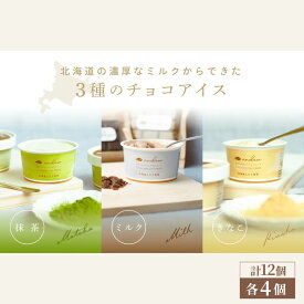 【ふるさと納税】プレミアムチョコレートアイス　各種4個　計12個　 アイス ミルクアイス スイーツ ミルク 抹茶 きなこ 墨田区 東京都