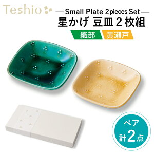 【ふるさと納税】テシオ 星かげ 織部×黄瀬戸豆皿 2枚組