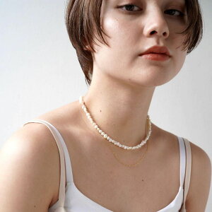 �y�ӂ邳�Ɣ[�Łz�yLENERA�I���W�i���l�b�N���X2�{�Z�b�g�zpearl pomp necklace(set)/gold