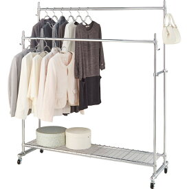 【ふるさと納税】【シリーズ累計100000台突破！】プロ仕様 頑丈ハンガーラック ダブルタイプ・幅150cm_1904000019_00